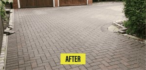 Outdoor surface after cleaning by Harcourt Exteriors